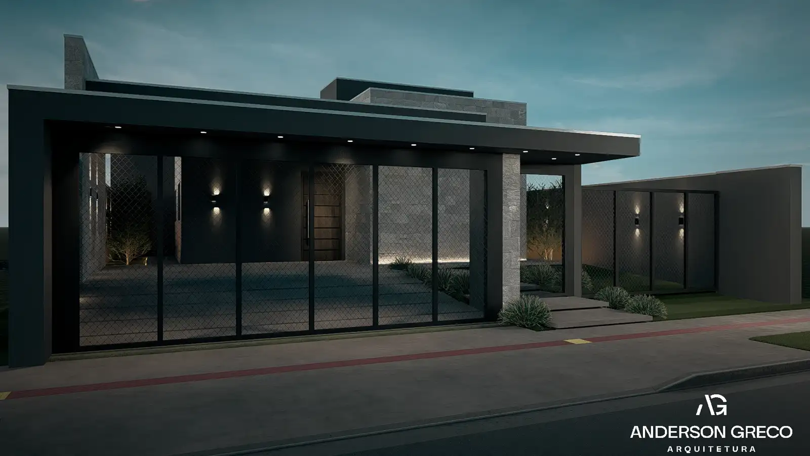 Fachada com portão