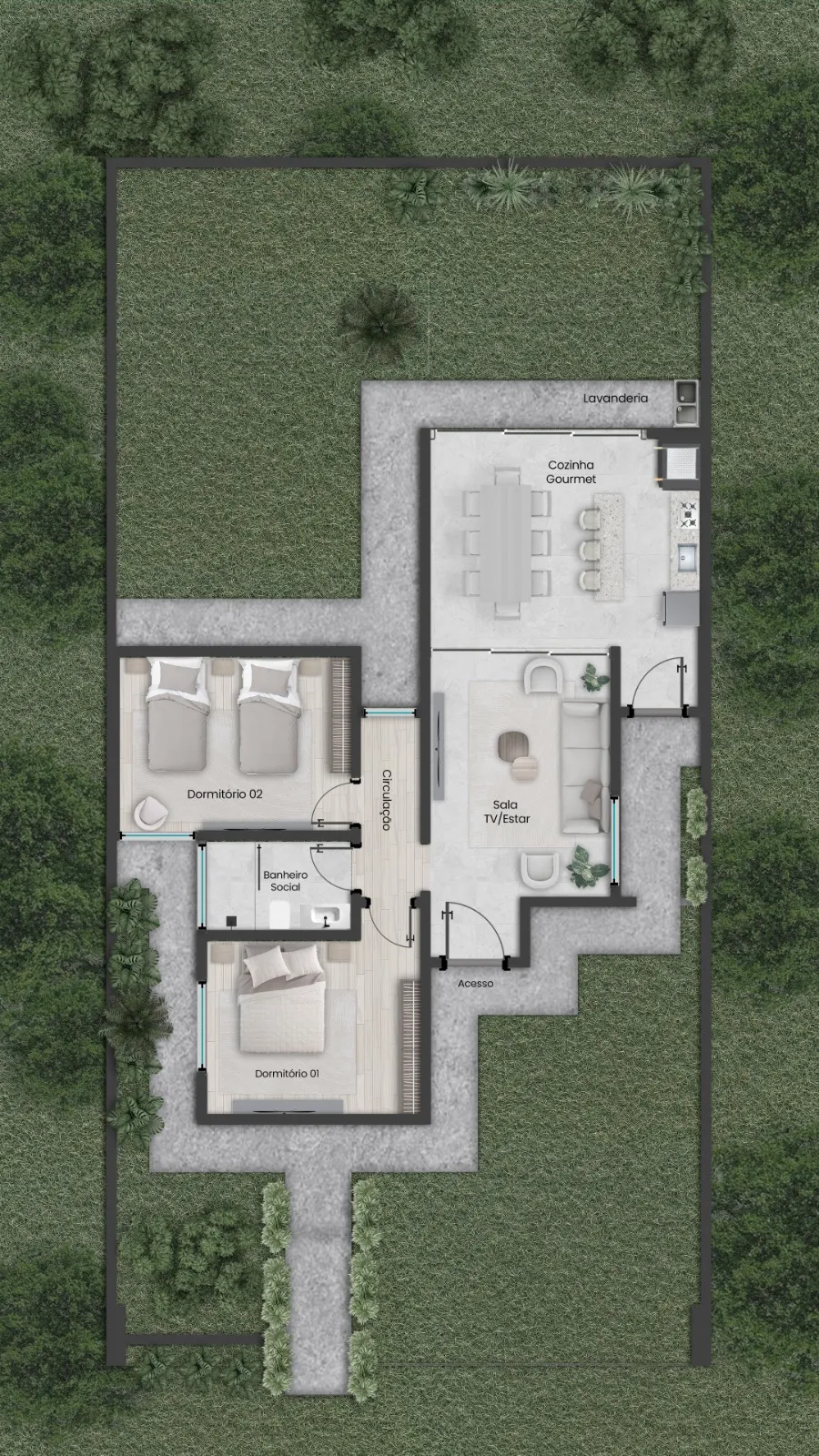 Planta Fase 1 — 69m²